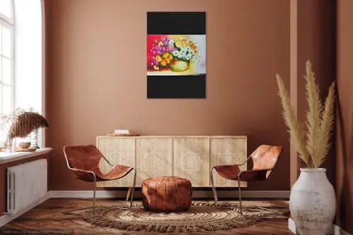 Quadros para Sala Pintura em Tela Floral Gérberas Coloridas