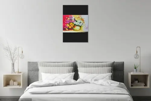 Quadros para Sala Pintura em Tela Floral Gérberas Coloridas