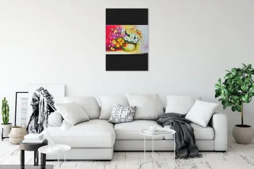 Quadros para Sala Pintura em Tela Floral Gérberas Coloridas