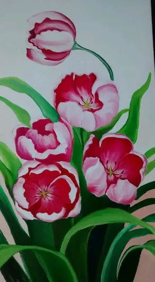 Quadros para Sala Pintura em Tela Floral Orquídeas Vermelhas