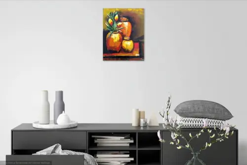 Quadros para Sala Pintura em Tela Floral Tulipas Amarelas