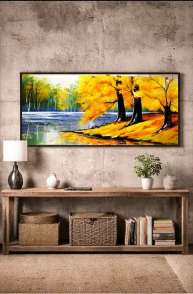Quadros para Sala Pintura em Tela Ipê Amarelo Black Friday
