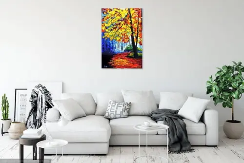 Quadros para Sala Pintura em Tela Paisagem Família Unida