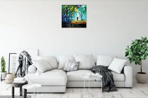 Quadros para Sala Pintura em Tela Paisagem Casal no Parque