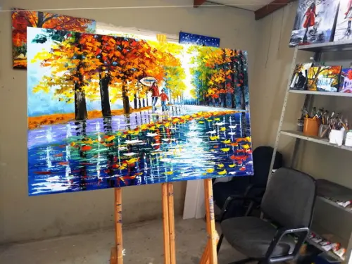 Quadros para Sala Pintura em Tela Paisagem Mãe de Menino