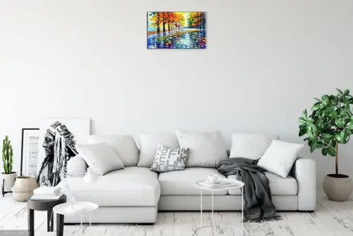 Quadros para Sala Pintura em Tela Paisagem Mãe de Menino