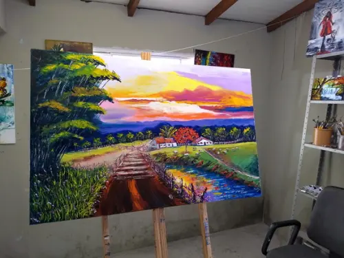 Quadros para Sala Pintura em Tela Paisagem Presente de Natal