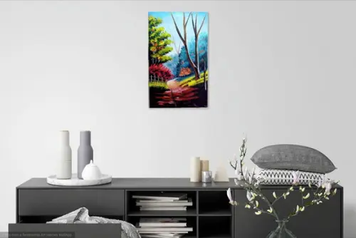 Quadros para Sala Pintura em Tela Paisagem Presente de Natal