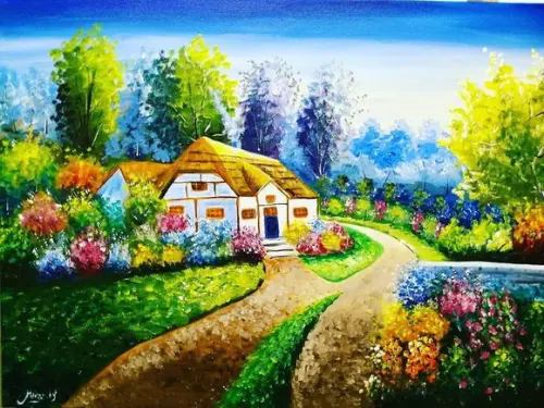 Quadros para Sala Pintura em Tela Paisagem Presente de Natal