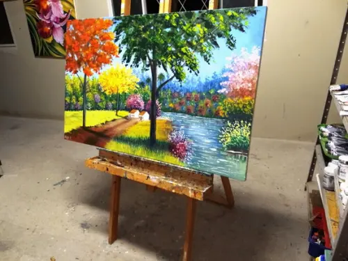 Quadros para Sala Pintura em Tela Paisagem Presente de Natal
