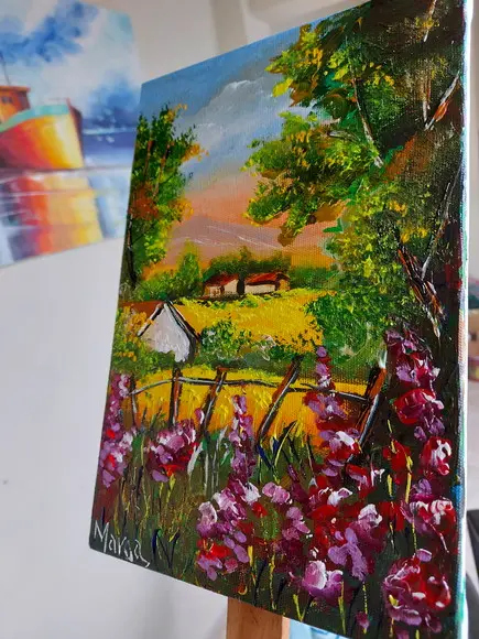 Quadros para Sala Pintura em Tela Paisagem Presente de Natal