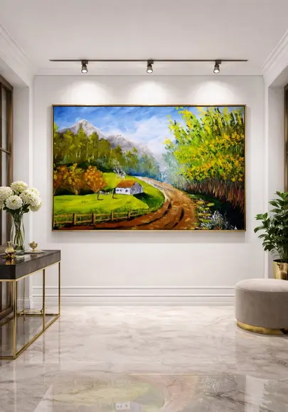 Quadros para Sala Pintura em Tela Paisagem Presente de Natal