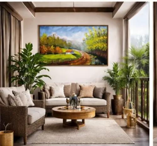 Quadros para Sala Pintura em Tela Paisagem Presente de Natal