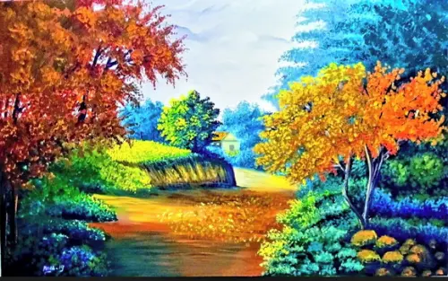 Quadros para Sala Pintura em Tela Paisagem Presente de Natal