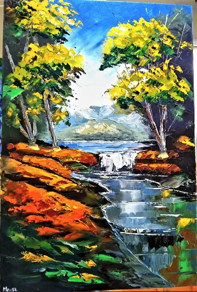 Quadros para Sala Pintura em Tela Paisagem Presente de Natal