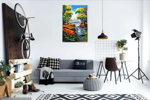 Quadros para Sala Pintura em Tela Paisagem Presente de Natal