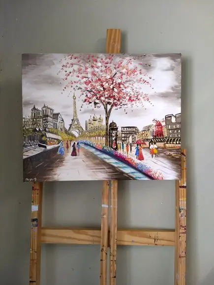 Quadros para Sala Pintura em Tela Paisagem Urbana París