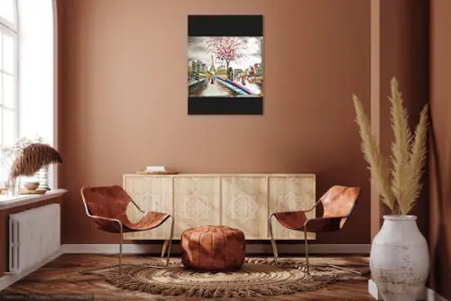 Quadros para Sala Pintura em Tela Paisagem Urbana París