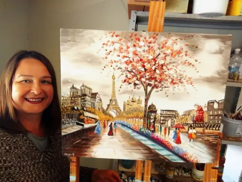 Quadros para Sala Pintura em Tela París Presente de Natal