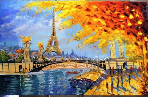 Quadros para Sala Pintura em Tela Paris Ponte Alexandre Iii