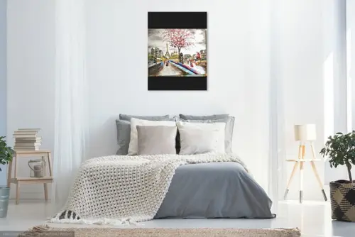Quadros para Sala Pintura em Tela Paisagem Urbana París