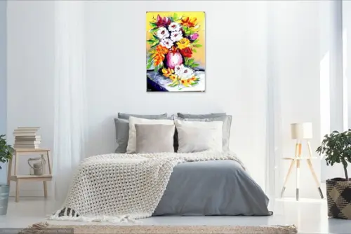 Quadros para Sala Pintura em Tela Rosas Black Friday