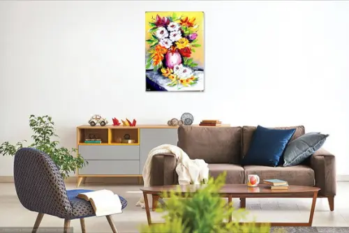 Quadros para Sala Pintura em Tela Rosas Black Friday