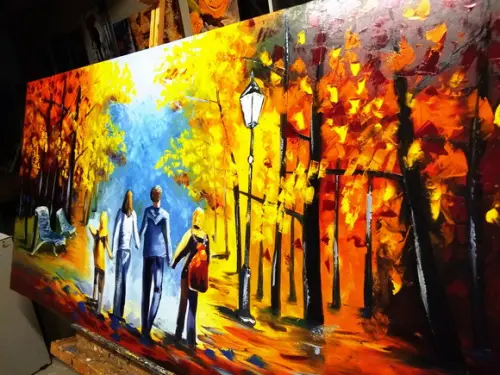 Quadros para Sala Pintura Família Feliz Presente de Natal