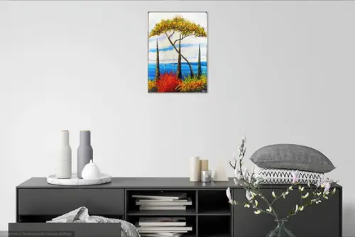 Quadros para Sala Pintura Mar Barco a Vela Presente de Natal