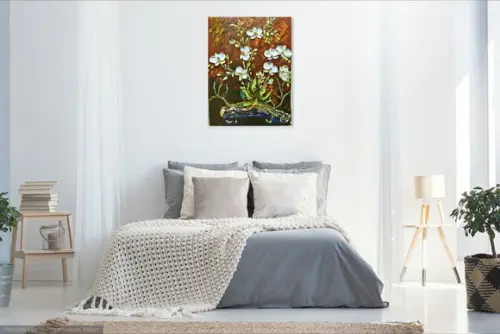 Quadros para Sala Pintura Orquídeas Brancas Black Friday