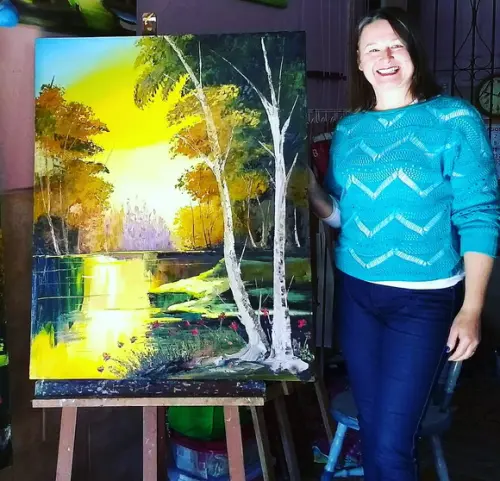 Quadros para Sala Pintura Paisagem Lago Presente de Natal