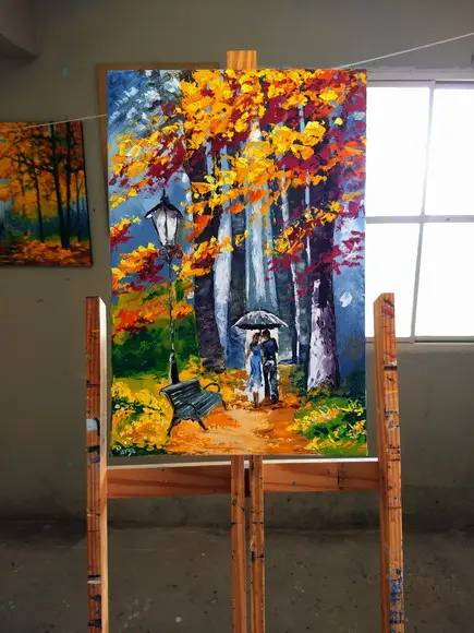 Quadros para Sala Pintura Paisagem Love Casal Black Friday