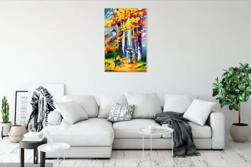 Quadros para Sala Pintura Paisagem Love Casal Black Friday