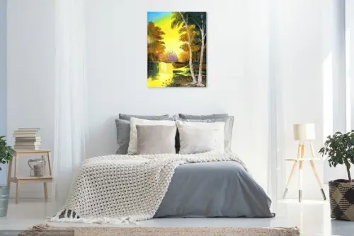 Quadros para Sala Pintura Paisagem Lago Presente de Natal