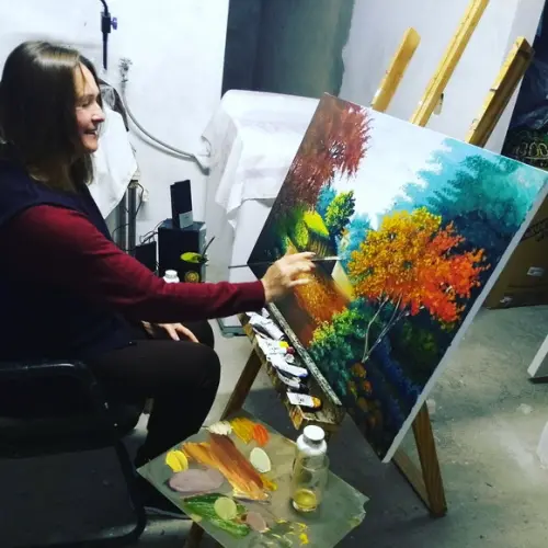 Quadros para Sala Pintura Tela Caminho de Casa Cipreste