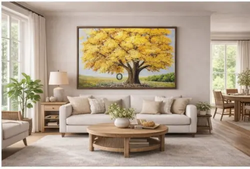 Quadros para Sala Pintura Tela Ipê Amarelo Presente de Natal