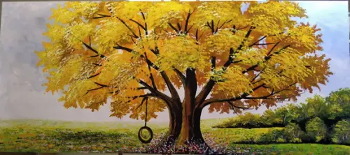 Quadros para Sala Pintura Tela Ipê Amarelo Presente de Natal