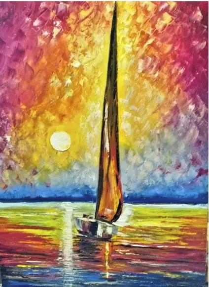 Quadros para Sala Pintura Tela Mar Barco a Vela Black Friday