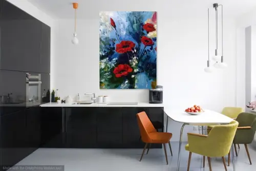 Quadros para Sala Pintura Tela Moderno Papoulas Black Friday