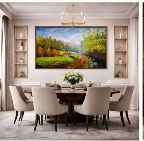 Quadros para Sala Pintura Tela Paisagem Caminho Black Friday