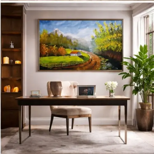 Quadros para Sala Pintura Tela Paisagem Caminho Black Friday