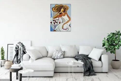 Quadros para Sala Pinturatela Mulher Cofee Time Black Friday