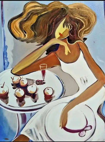 Quadros para Sala Pinturatela Mulher Cofee Time Black Friday