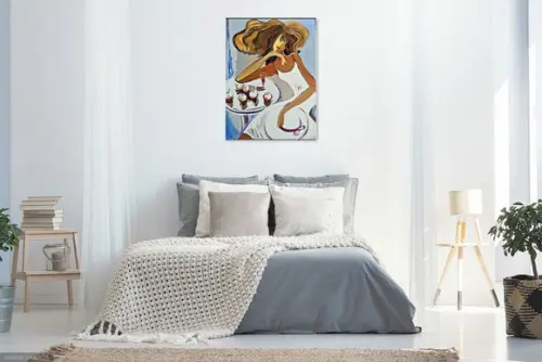 Quadros para Sala Pinturatela Mulher Cofee Time Black Friday