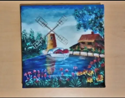 Quadros para Sala Tela Marina Moinho de Vento Holanda