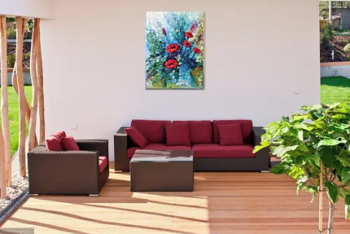 Quadros para Sala Tela Moderno Papoulas Black Friday