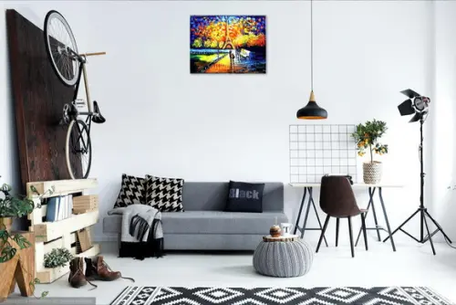 Quadros para Sala Tela Paisagem Paris Rio Sena Black Friday