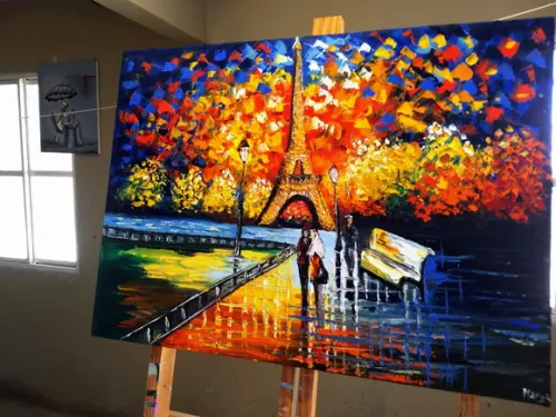 Quadros para Sala Tela Paisagem Paris Rio Sena Black Friday