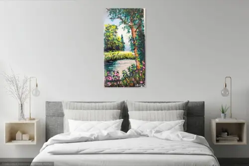 Quadros para Sala, Quarto Floresta com Lago Black Friday