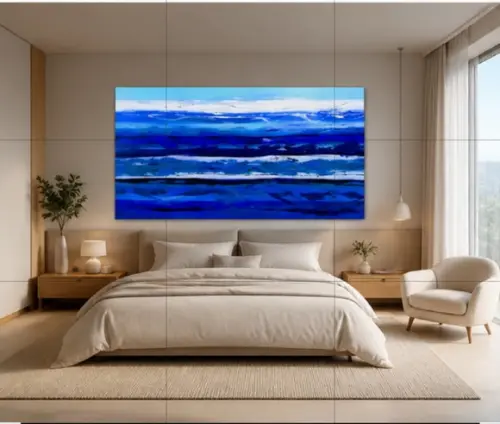 Quadros Pintura Abstrato Moderno Águas Oceano Black Friday